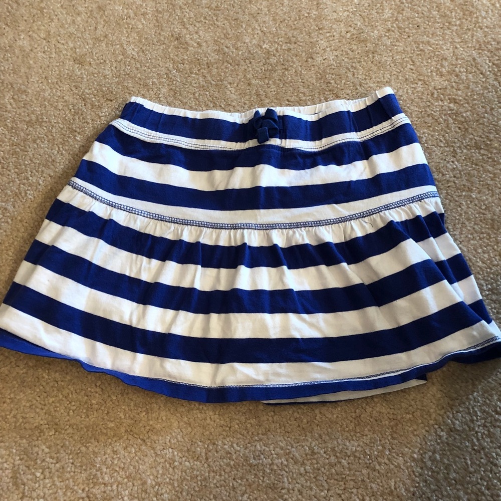 Blue and White Striped Skort